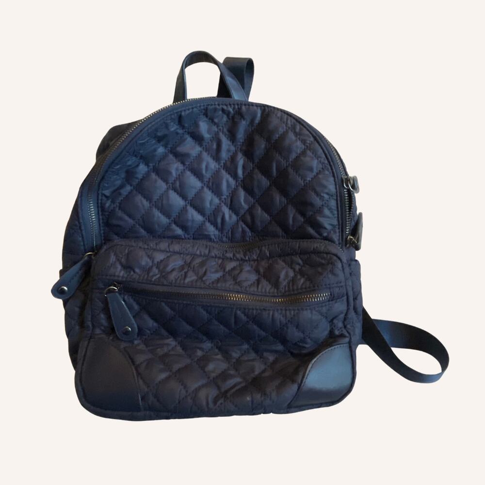 URBAN EXPRESSIONS backpack quilted nylon navy blue travel bookbag diaper bag